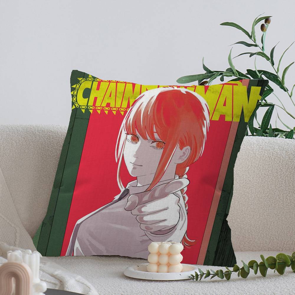 Anime Chainsaw Man Poszewka na poduszkę Poduszka Poszewka na poduszkę Pokój dzienny Sofa Wystrój domu Spersonalizowana