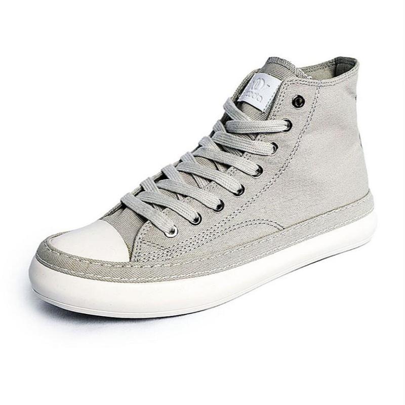 Men's High Top Canvas Shoes Black White Men Casual Sneakers Fashion Lace-up Vulcanize Shoes Cool Street Sports Brand Flats