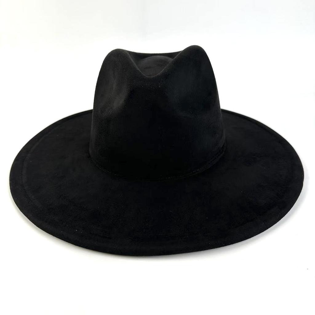 European And American Style New Big-Brimmed Suede Top Hat Fashionable Simple Top Hat Peach Heart Top Big-Brimmed Jazz Hat