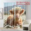 2pcs, 2D FLAT PRINTING Curtains (Without Rod) Daisy Calf Popular Fashionable Curtains Versatile Polyester Fabric Curtains Art