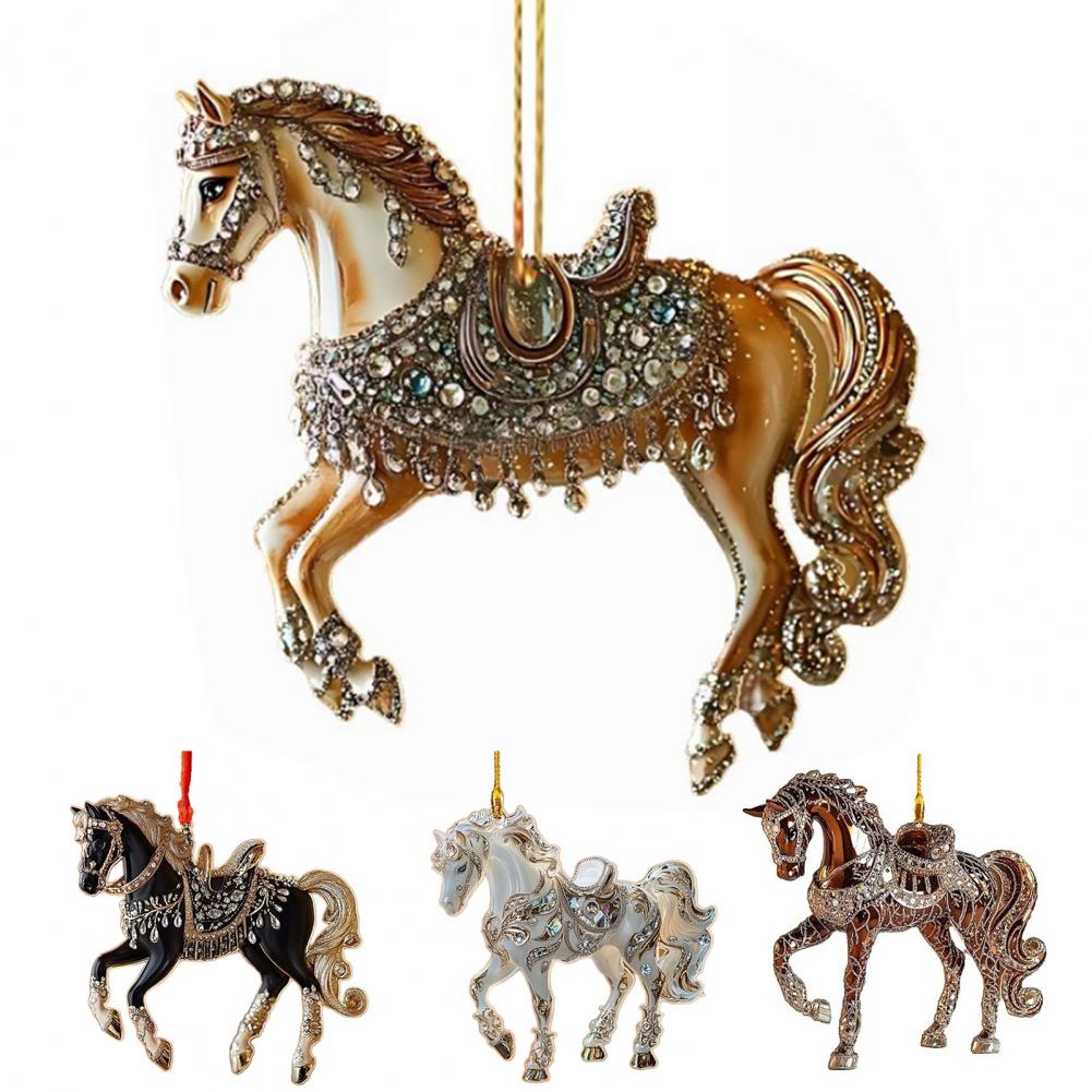 Unique Horse Ornament Realistic Horse Ornament Elegant Rhinestone Horse Ornaments for Christmas Tree Gifts for Women for Holiday