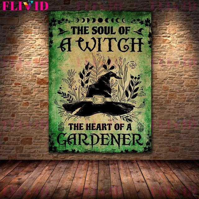 Plant Witches and Soul Witches Vintage Wall Art Canvas Painting Wizardry Garden Gifts Vintage Posters and Printing