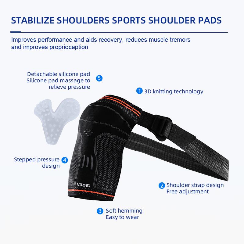 Vbosi Adjustable Shoulder Support Brace For Women Men With Silicone Pad Rotator Cuff Relief Compression Sleeve