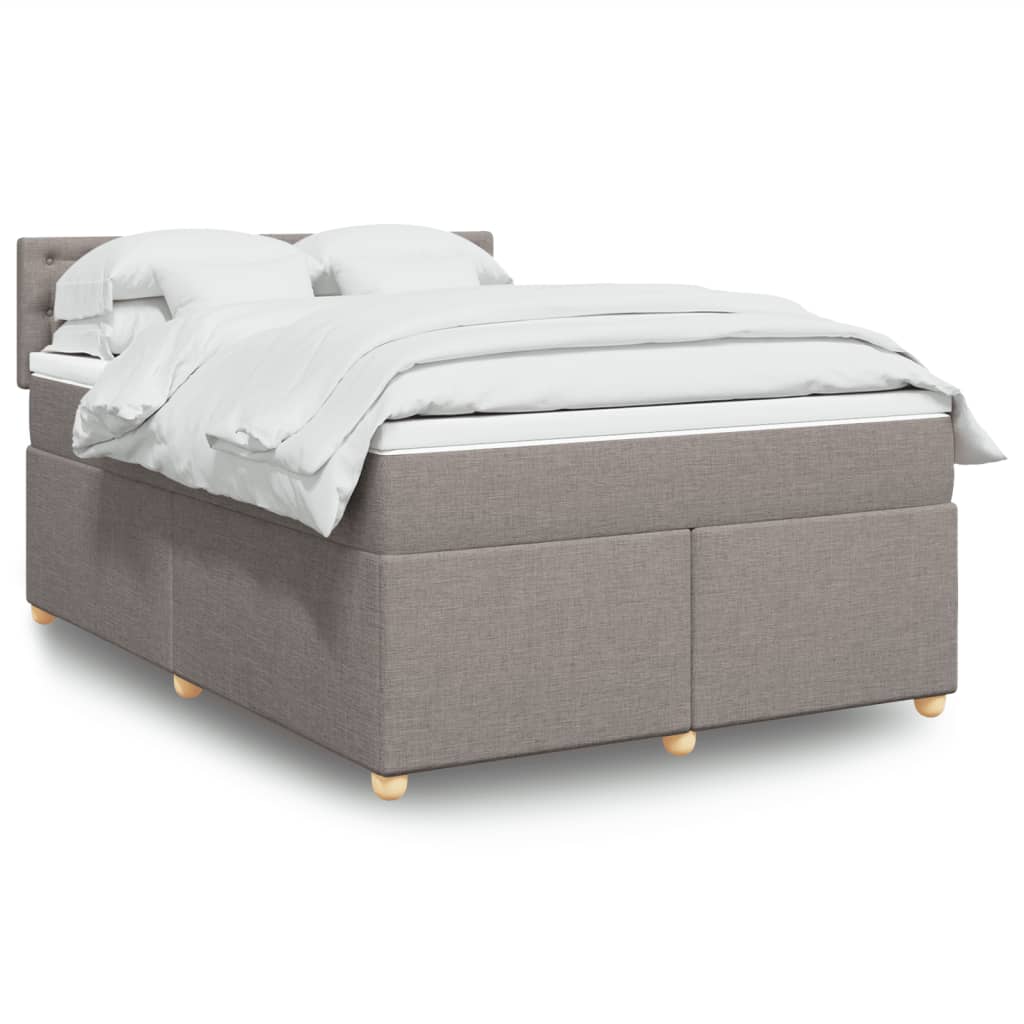 Box Spring Bed with Mattress Taupe 160 x 200 cm Fabric