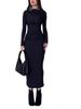 2026 European & American Slim Fit Solid Color Bodycon Dress - Long, Elegant, Temperamental, for Women: Spring/Autumn