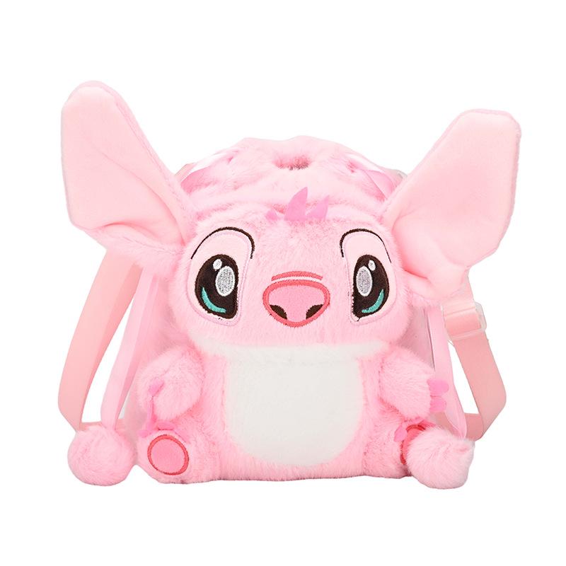 Cartoon Q Stitch & Lotso Plush Backpack - Cute Doll Claw Machine Bag