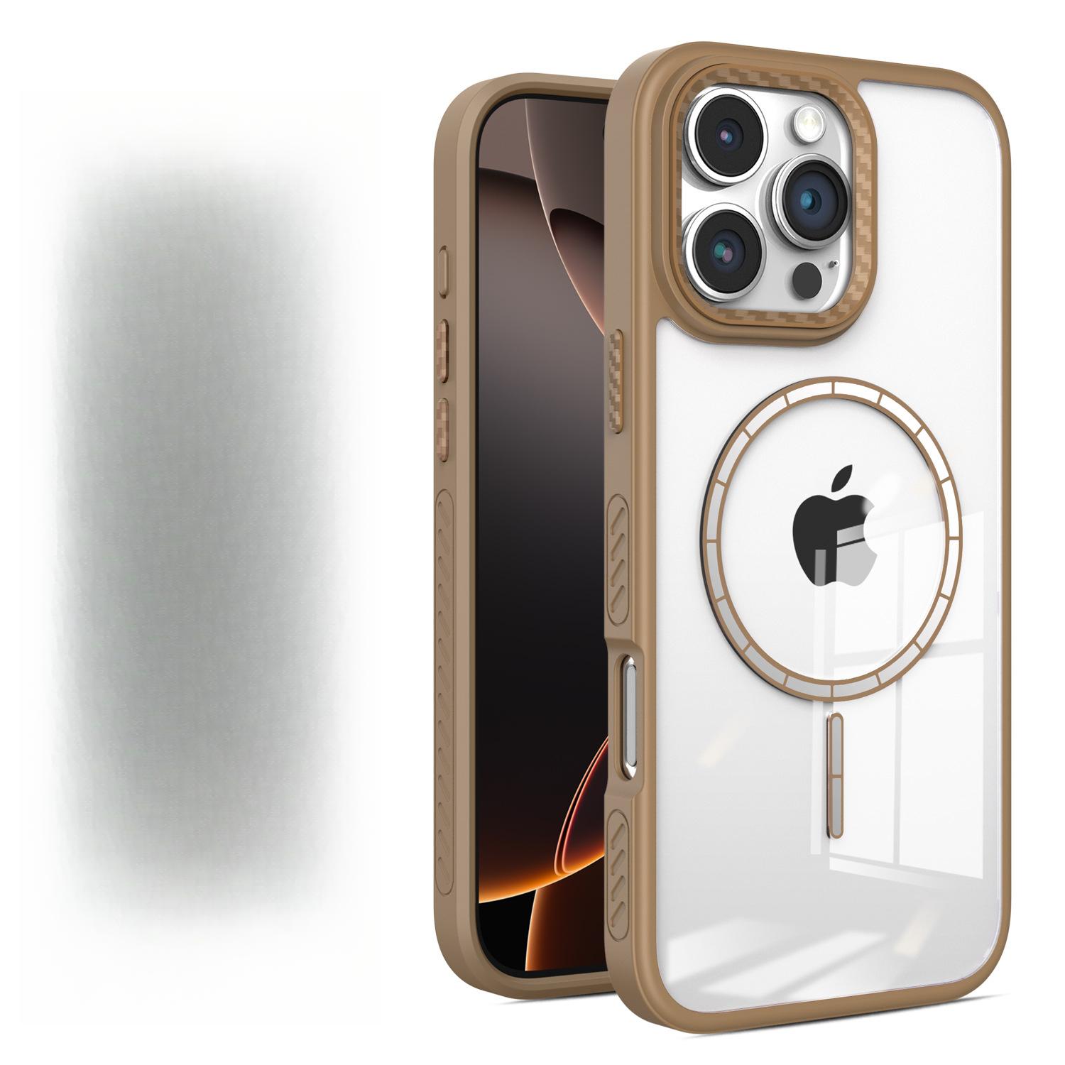 

Кристально прозрачное тонкое кольцо Магнитная прозрачная текстурированная защитная пленка из углеродного волокна с защитой от падения для Apple 15Pro Полное покрытие 14/13 Apple 11