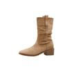 Martin Boots Women's 2025 New Autumn Retro Skinny Versatile High Heel Small Short Boots Western Cowboy Pile Boots