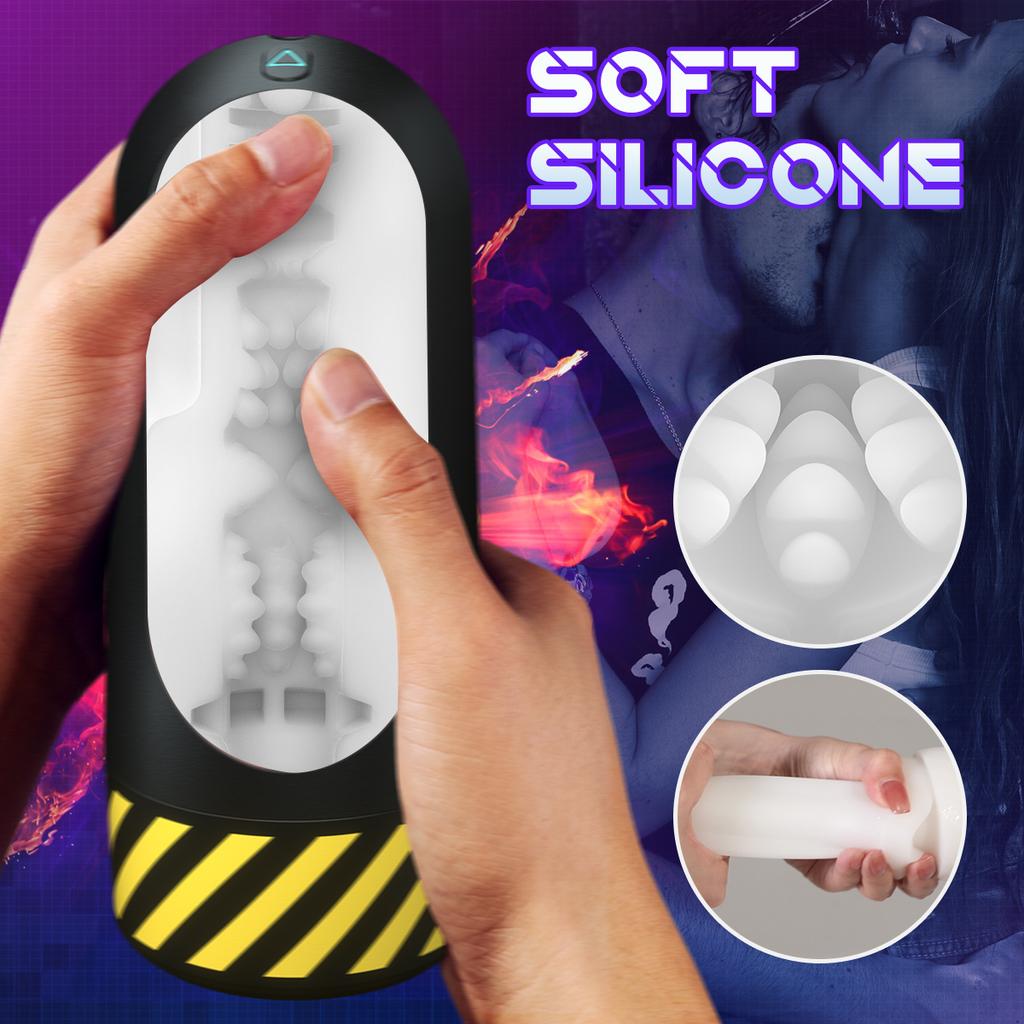 Vibrating Electric Male Masturbator Cup - Hands-Free Orgasm Waves for Pleasure, Portable Oral Blowjob Simulator Sex Toy