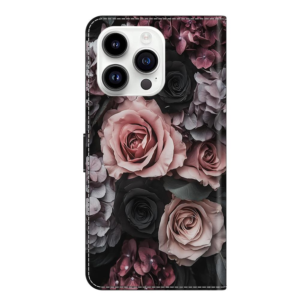 Rosa chinensis Jacq Motivo Antiurto Fessure per Carte Portafoglio in Pelle PU Custodia per Telefono per iPhone,Samsung,Huawei,Xiaomi,Moto,Oppo,Google,Nokia,LG,Oppo...