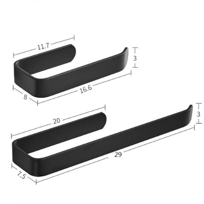 1PC Toilet Paper Holder Tissue Rack Wall Mounted Bathroom Kitchen Roll Holder Paper Tissue Rack Hook Modern Black Hanger