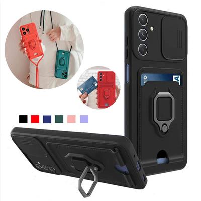 Umhängeband Crossbody Weiche Schiebeobjektiv Handyhülle für Samsung Galaxy A56 A36 A26 A16 A06 A55 A35 A04 Brieftasche Kartenfach Halter Abdeckung