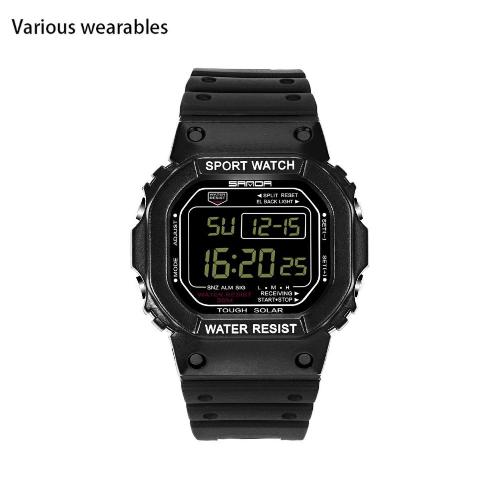 Quadratische multifunktionale elektronische Uhr Sportuhr wasserdichte im Dunkeln leuchtende Studentenmodeuhr