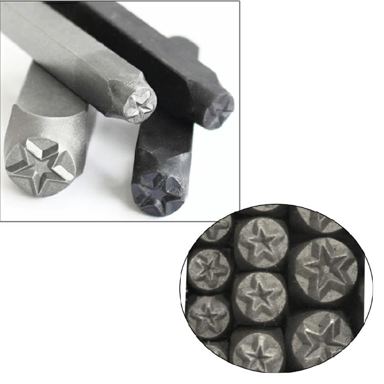3-teiliges Sternförmiges Metall-Stempelset für kreative Schmuckherstellung Vielseitige Stempelwerkzeuge für Leder und Holz