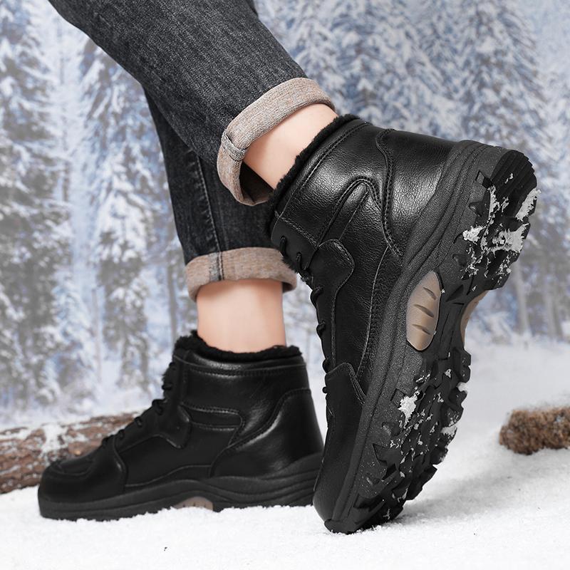 Men's Winter Boots Warm Snow Boots Non-slip Waterproof Shoes High-top Outdoor Plush Shoes Plus Size Boots