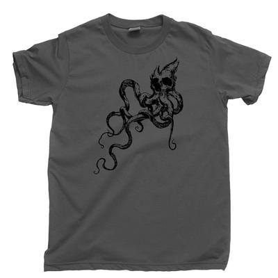 Camiseta Caveira de Kraken Polvo Pirata Fantasma Navio Fantasma Navios Afundados Davy Jones Tee