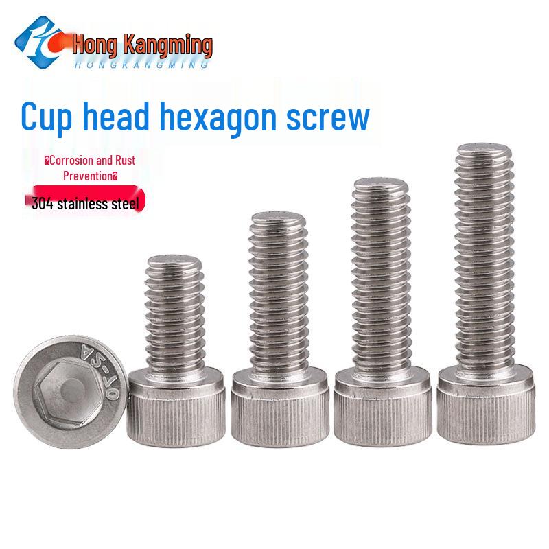 DIN912 Stainless Steel Hex Socket Head Cap Screws, Machine Thread Bolts, M1.4, M3-M6.
