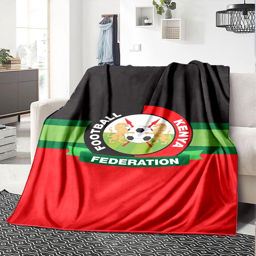 Football Kenya Print Flannel Blanket High Quality Warm Comfortable Cover for All Seasons Perfect for Gifts Home Decor