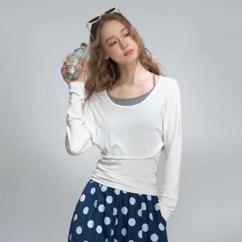 Women's Lyocell Blend Two-Piece Camisole and Long-Sleeve T-Shirt Set