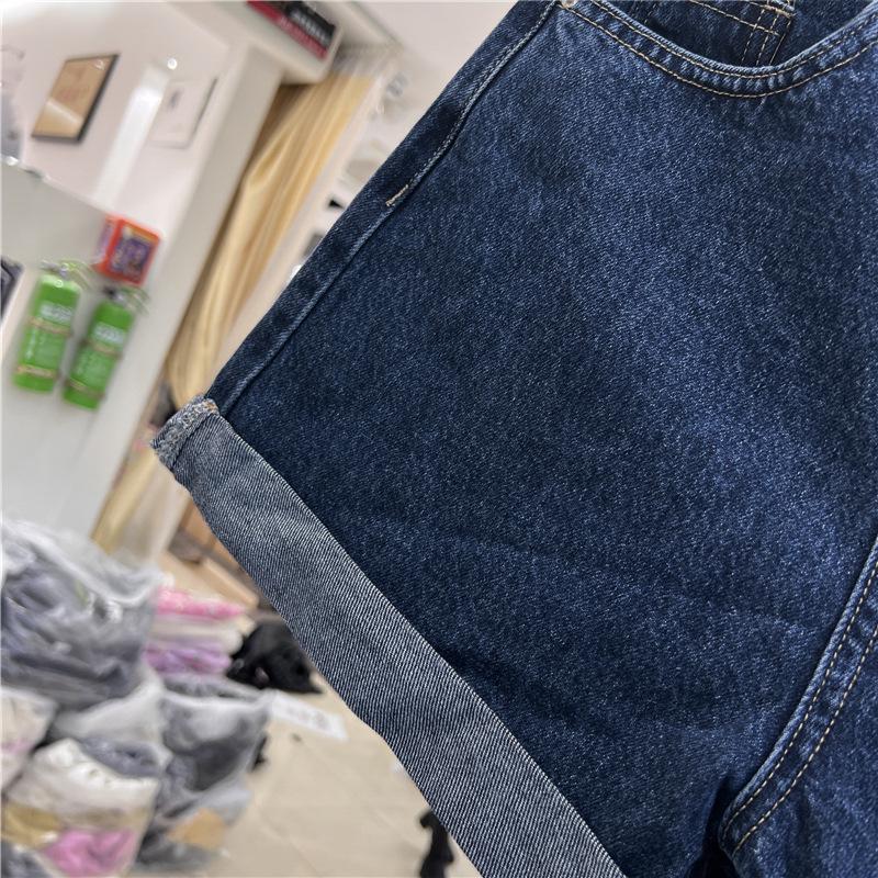 Women's High-Waisted Loose Fit Wide-Leg Denim Shorts