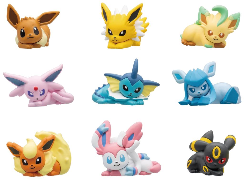 Bandai Bikkura Egg Pokemon Eevee Friends Figure Collection Relaxing Time X 10
