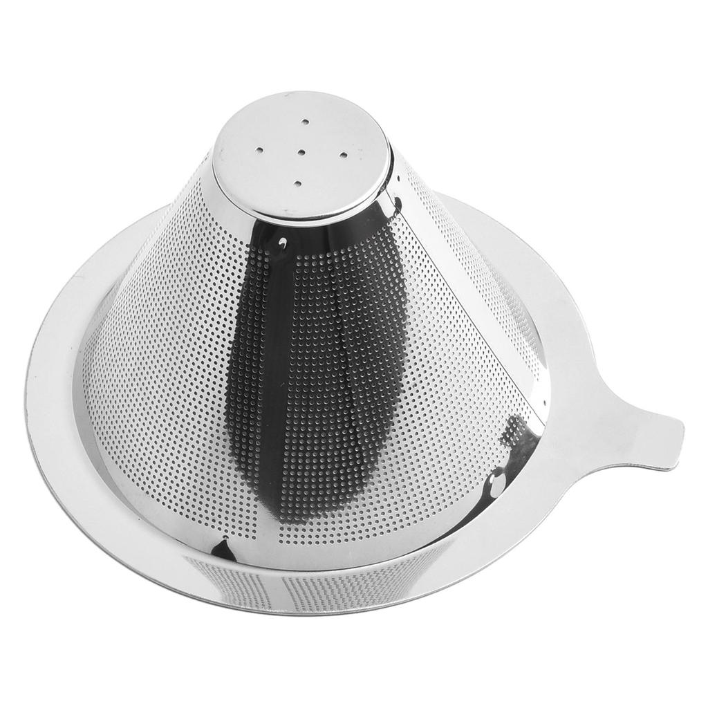Funnel Coffee Filter Dripper Filter Tea Strainer Stainless Steel Pour Over Cone New