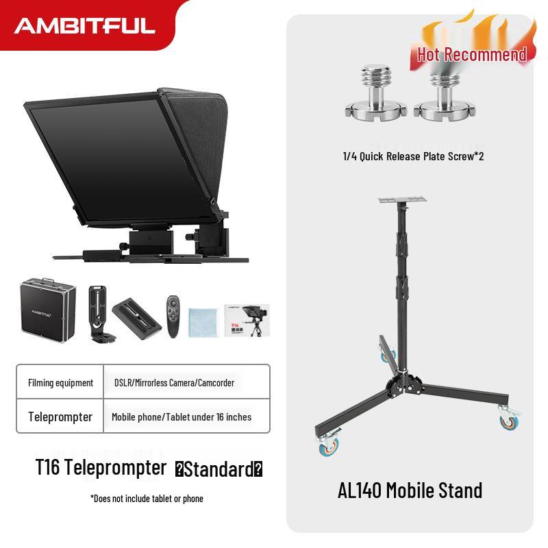 Zhi Jie T14 Portable Folding Teleprompter for DSLR, Smartphone, and Tablet