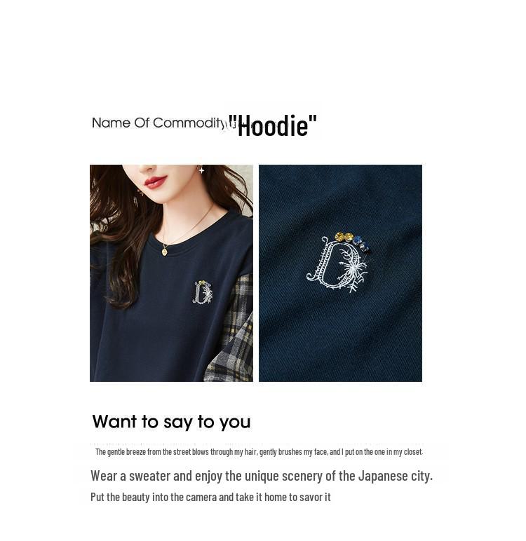 Women's Hoodless Sweatshirt: Stylish Long-Sleeved Top for Spring, Autumn & Winter 2023 - Large & Petite Sizes Available