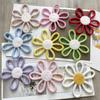 6Pcs Nursery Decors Handmade Woven Colorful Flower Wall Hangings 3 Size Cotton Rope Flower Wall Decors for Kid Dorm Deco