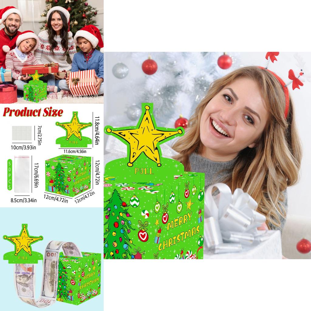 Christmas Star Gift Box With Gold Paper For Holiday Party Decor And Gift Giving