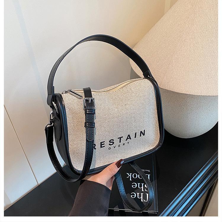 

Трендовая холщовая сумка-ланчбокс с принтом букв, маленькая квадратная сумка, женская новая модная сумка-мессенджер 2025, сумка через плечо бежевый