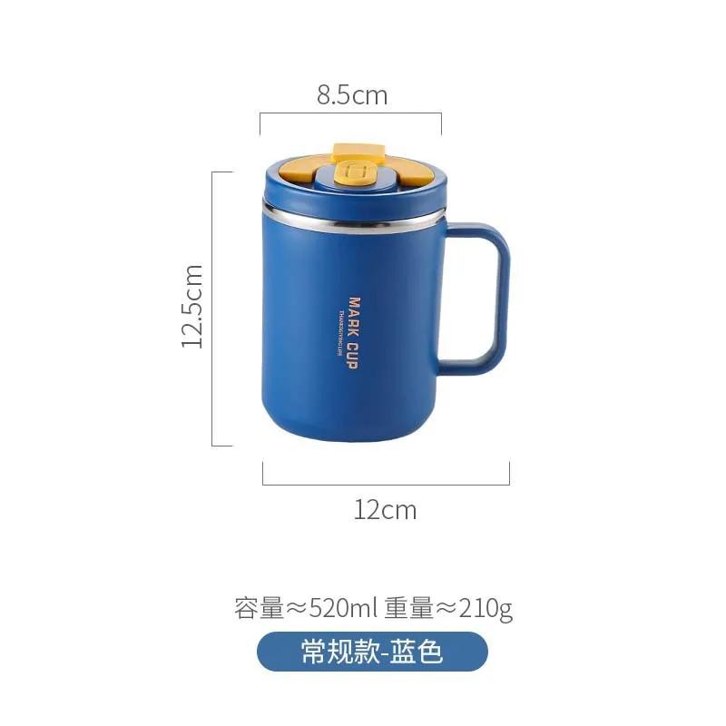 

Hot 520ML Insulated Coffee Mug with Handle, Shatterproof 304 Stainless Steel Coffee Mug, Double Wall Vacuum Water Cup 501-600ml