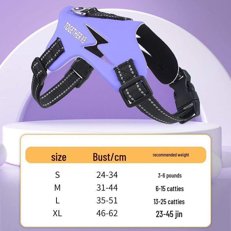 Reflective Vest-Style Pet Harness and Leash Combo