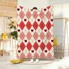 Y2K Heart Check Throw Lightweight  Flannel Blanket Soft Skin-Friendly For Summer Cooling