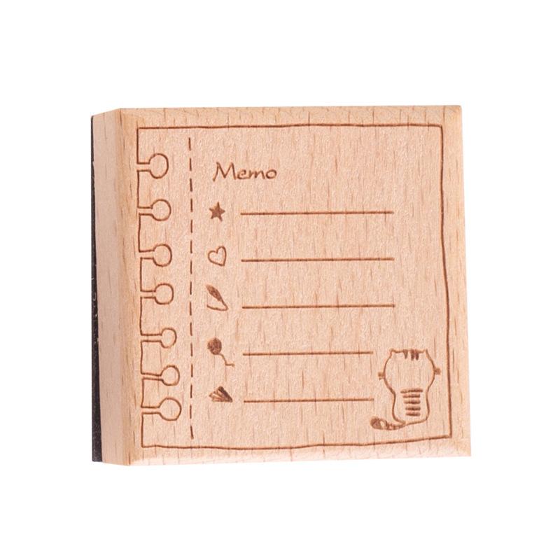 Original Light Retro Handbook Seal Message Box Series Cute Cat Garland Border Handbook Decorative Print Stamp