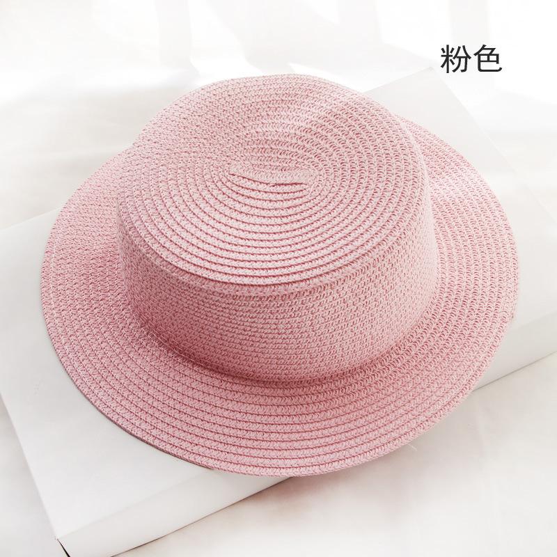 Parent-child Handmade British Hat Summer Women's Sunscreen Straw Hat Flat Top Top Hat Hat Embryo Various Styles of Hat Embryo