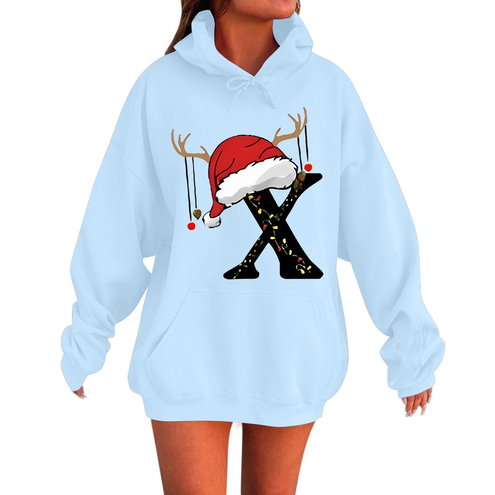 

Женская мода повседневная толстовка с капюшоном с длинным рукавом и круглым вырезом с карманами S