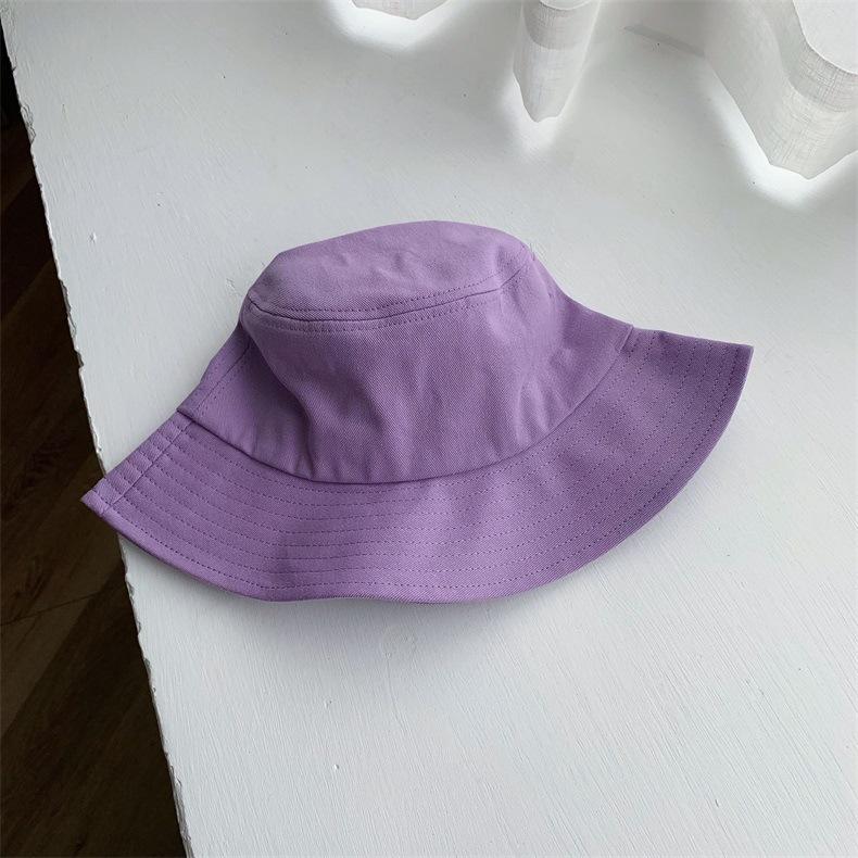 Solid Color Men Women Couple Bucket Hat Korean Version Ins Versatile Basin Hat Summer Big Brim Cotton Bucket Hat