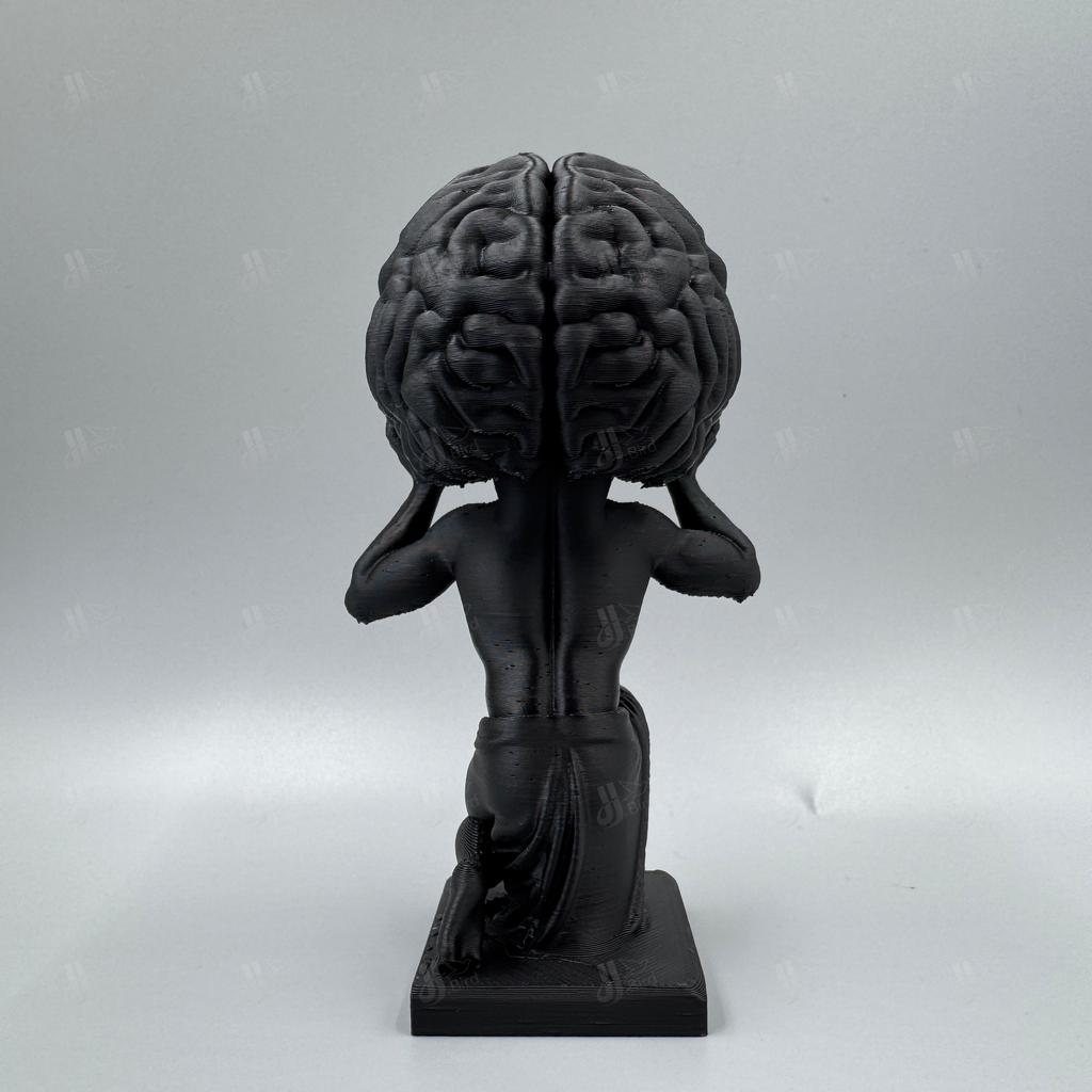 1 Stück Schwarze "Mind Over Matter" Gehirn-Träger Kunstfigur, geeignet für philosophische Studien Dekoration & auffällige Büroauslage.