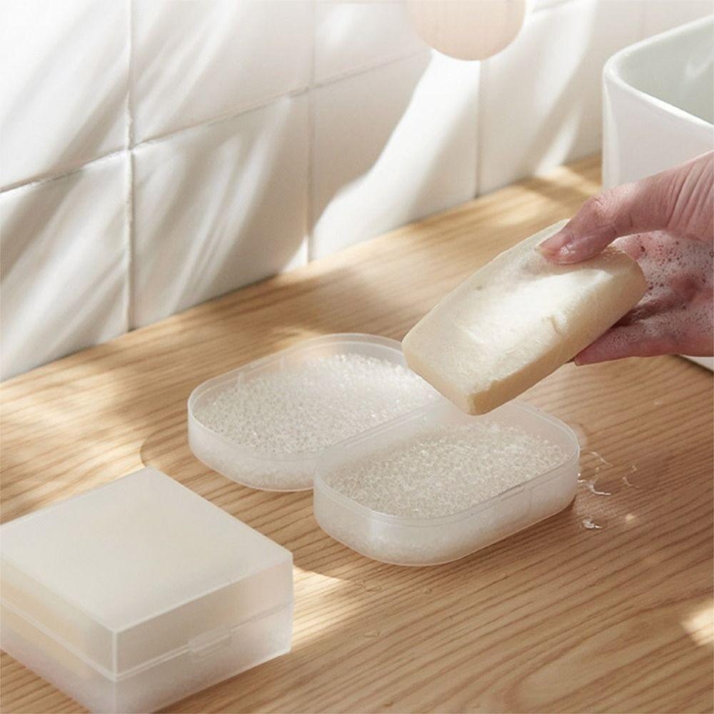 Transparent Soap Dish Sponge Soap Holder Creative Soap Box with Cover  Home