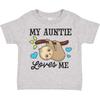 Inktastic My Auntie Loves Me With Sloth And Hearts Toddler T-Shirt Animals Kids