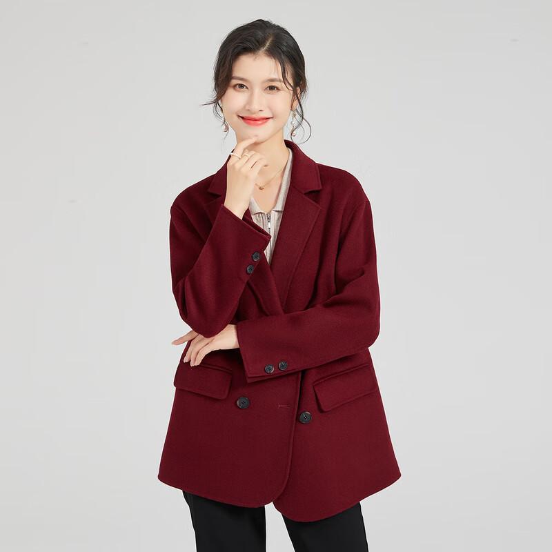 Women's Premium Double-Faced 100% Wool Double-Breasted Coat