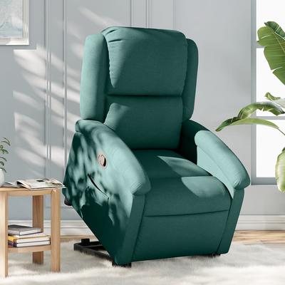 Vidaxl Lift-Up Recliner, Dark Green, Fabric Upholstered
