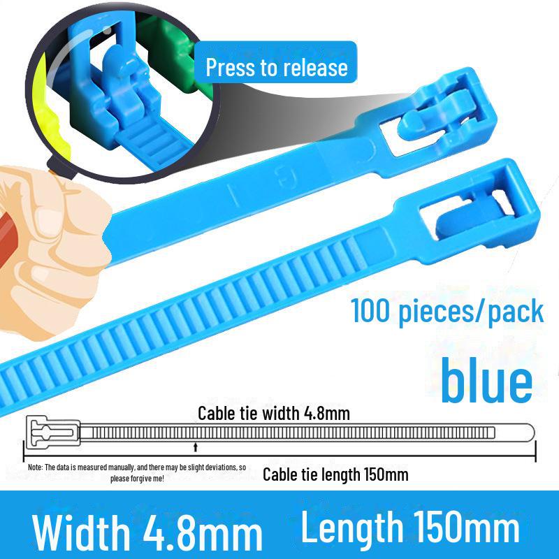 Reusable Nylon Cable Tie with Square Head, Black & White