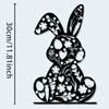 Iron Wall Art Retro Rabbit and Love Metal Floral Decor Easter Christmas Gift for Couples Home Bedroom Courtyard