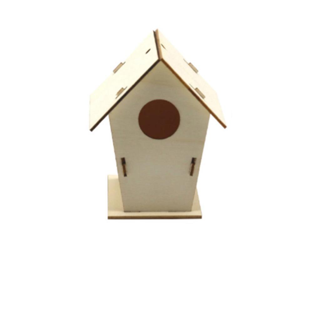 3pcs Minimalist Bird House Wooden Bird Cage Bird Raising Tool Bird Feeder  Outdoor