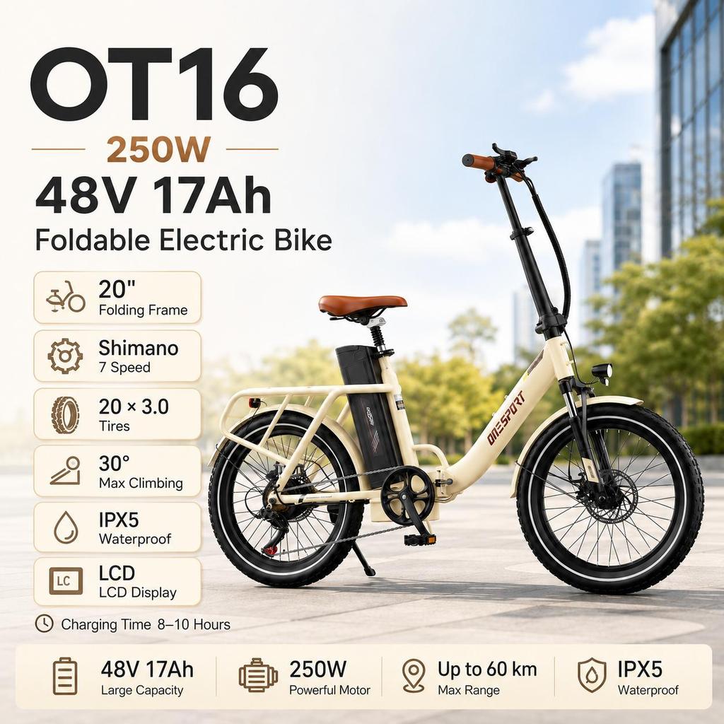 ONESPORT OT16MAX E-Bike 500W48V18AH Hydraulic Braking Commuting Electric Bicycle