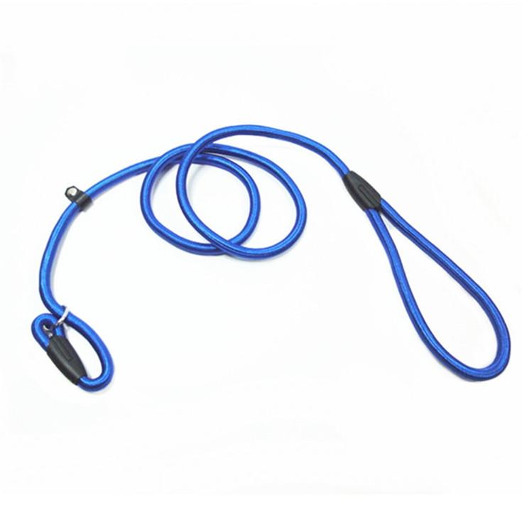Manufacturer Wholesale Multiplecow Leatherremely Durable Dog Slip Rope Leash Solid Nylon Leash Double Handle Nylon Dog Leash (Blue,140cm*1.0cm) синий
