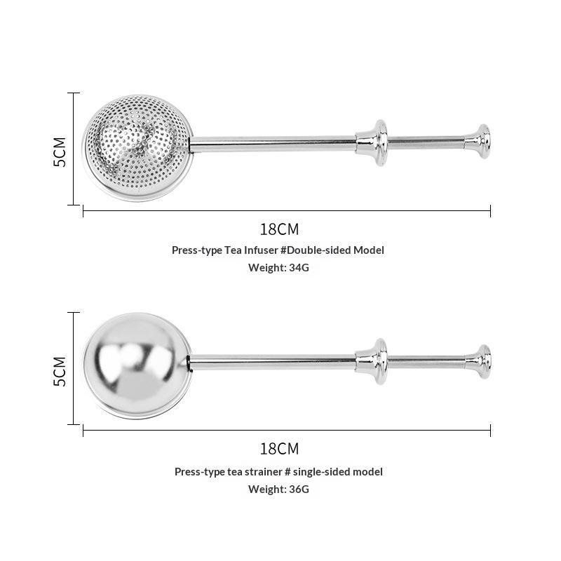 Stainless Steel Long Handle Tea Infuser Fine Mesh Rust Resistant For Home Office Loose Leaf Tea Brewing