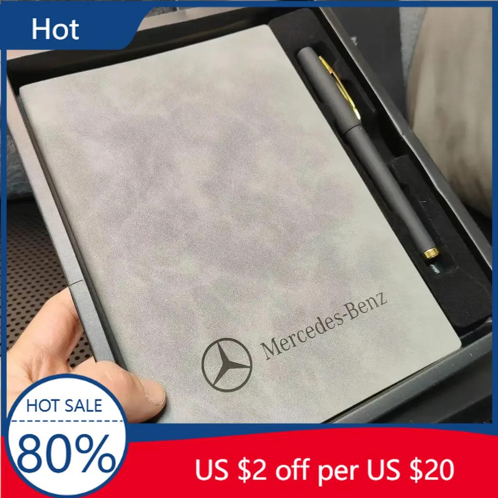 FJR5   Hot 2025 Retro Car Man Business Sign Pen A5 Notebook Women Gifts For Mercedes Benz AMG C E S GLE CLC Class W205 C300 W203 W206 W